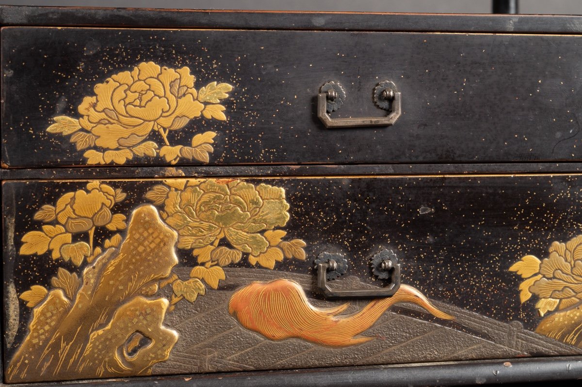 Cabinet Hanagamidai, Laque Maki-e, Japon, ère Edo, 18e-19e Siècle.   -photo-3