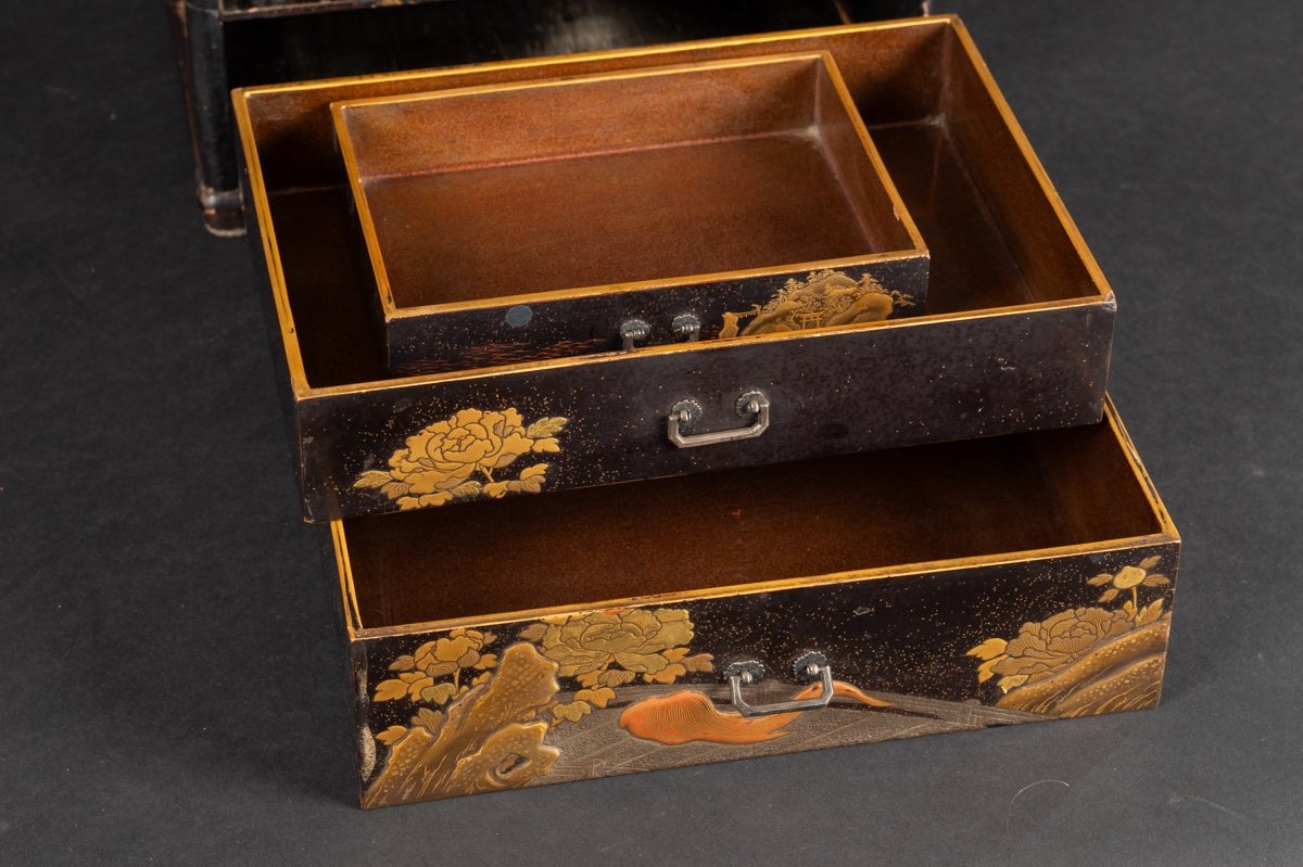 Cabinet Hanagamidai, Laque Maki-e, Japon, ère Edo, 18e-19e Siècle.   -photo-8