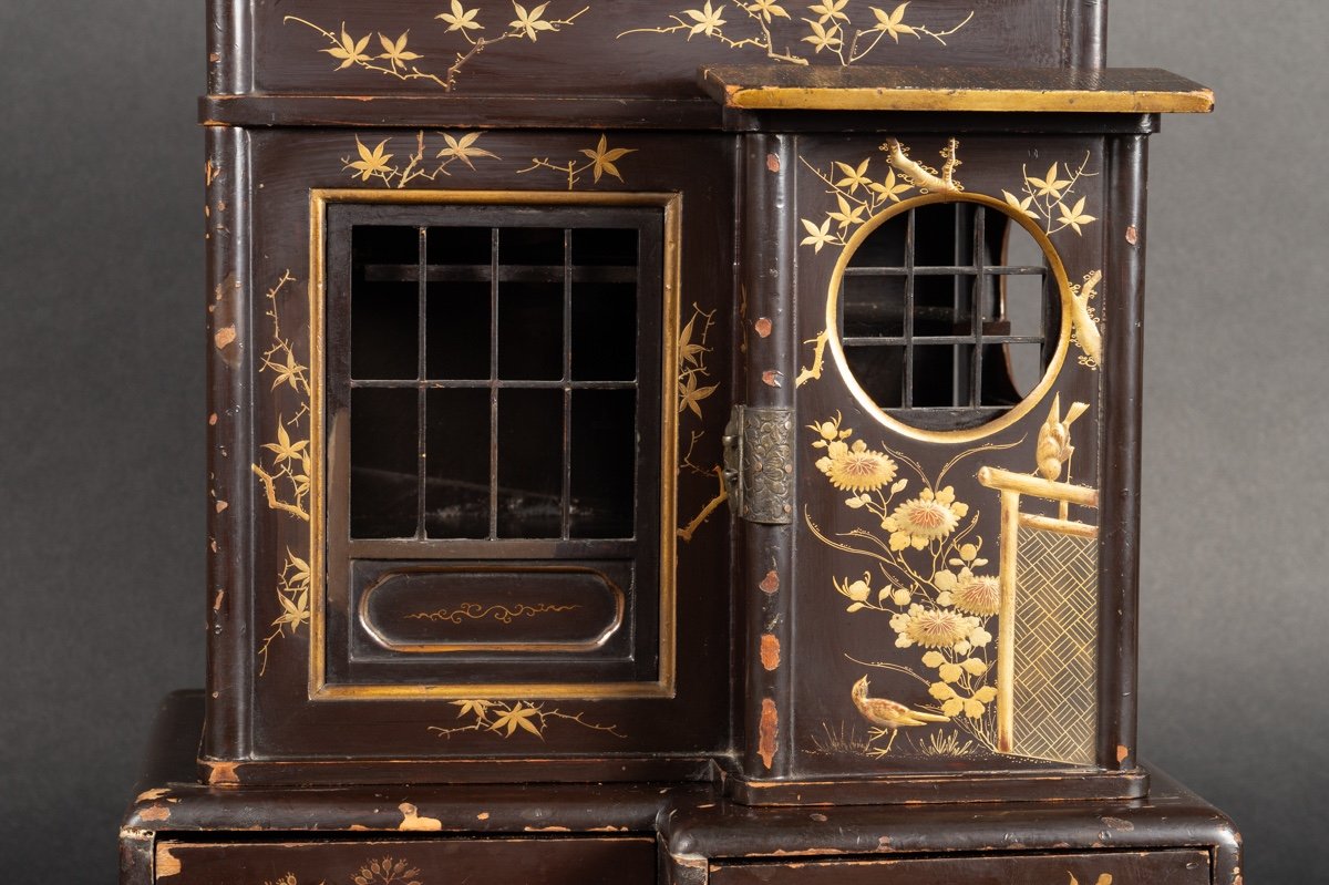 Cabinet, Lacque, Japon, époque Edo/meiji, XIXe Siècle.   -photo-1