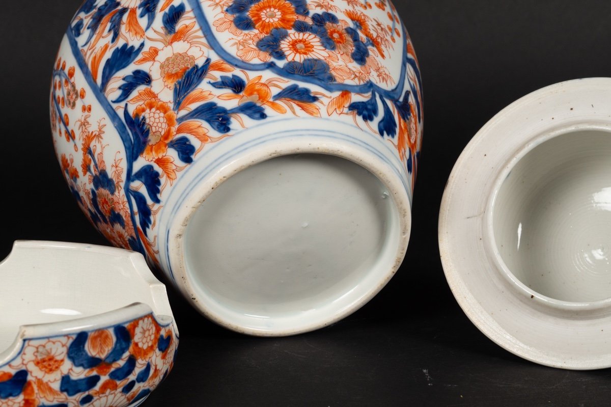 Vase Avec Couvercle Et Base, Arita - Imari, Japon, ère Meiji (1868-1912). -photo-8
