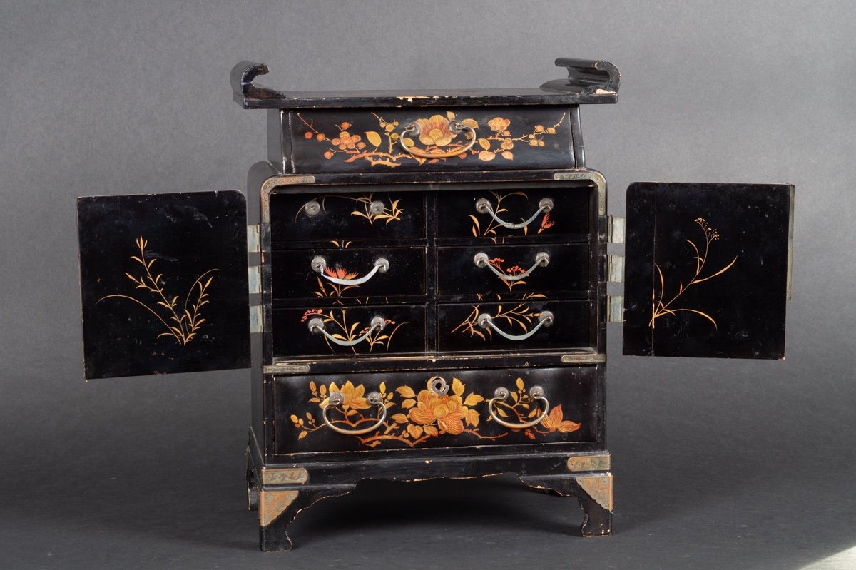 Cabinet, Laque, Japon, ère Meiji (1868-1912).  -photo-4