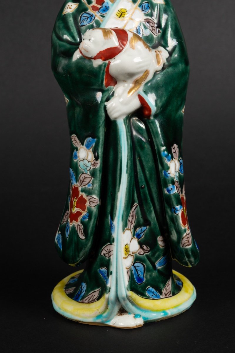 Femme Avec Un Chiot, Japon, Arita, ère Meiji (1868-1912) -photo-2