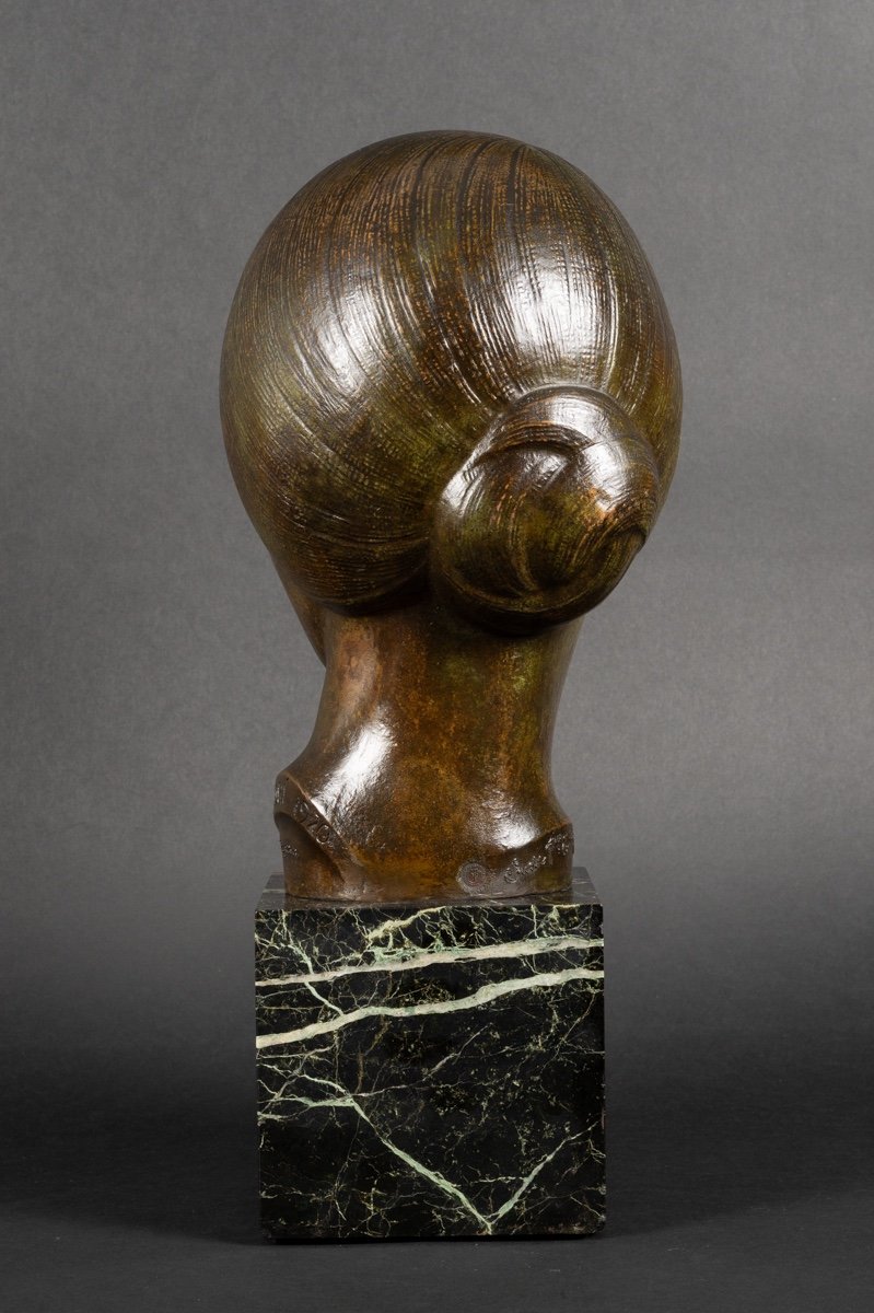 Bust Of A Young Girl, Art Deco, L. Doré, Susse Frères Paris, 1920. -photo-4