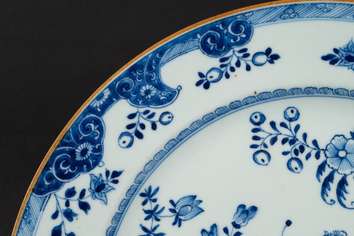 Plat Bleu Et Blanc, Chine, Période Kangxi (1661-1722).  -photo-4