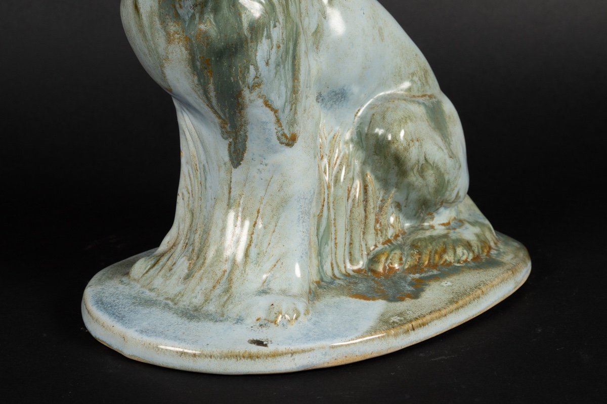 Chien, Faïence, Moulin Des Loups Orchies, Art Déco, France, Années 1920/30. -photo-5