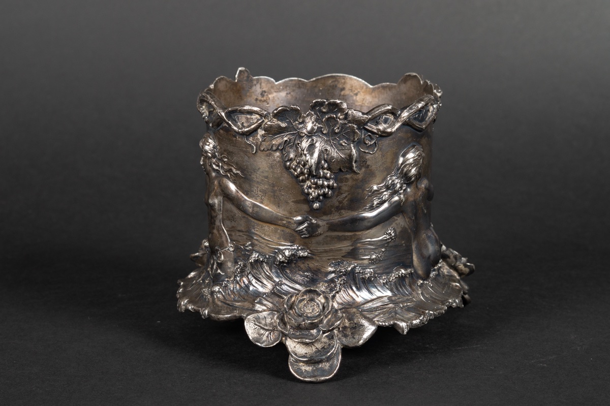 Wine Bottle Holder, Wmf, Art Nouveau, Germany, Circa 1900-photo-1