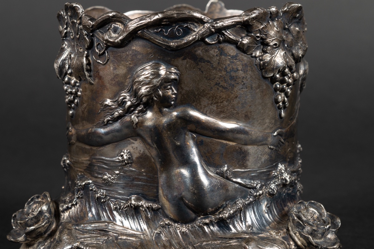 Wine Bottle Holder, Wmf, Art Nouveau, Germany, Circa 1900-photo-5