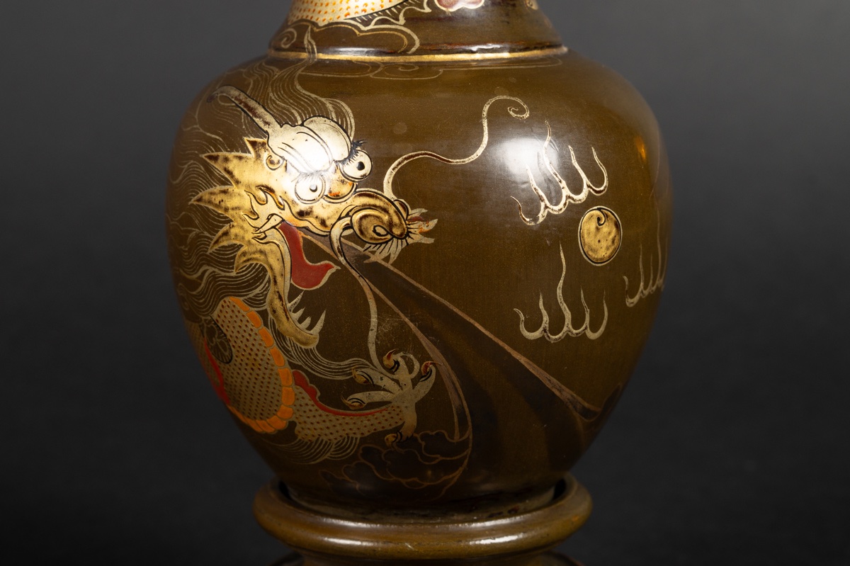 Vase à Dragon, Laque, Chine, Dynastie Qing, XIXe Siècle.  -photo-4