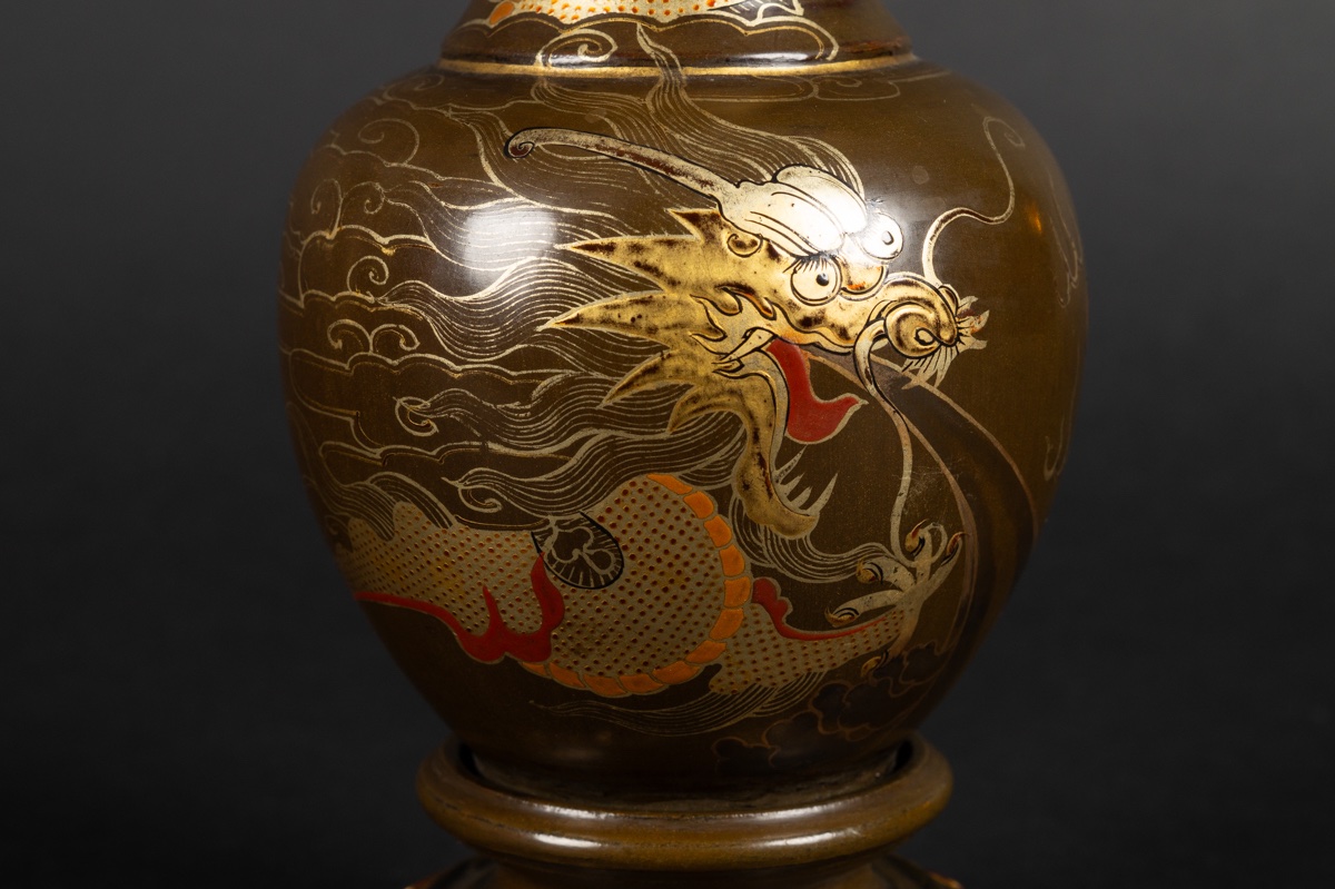 Vase à Dragon, Laque, Chine, Dynastie Qing, XIXe Siècle.  -photo-5