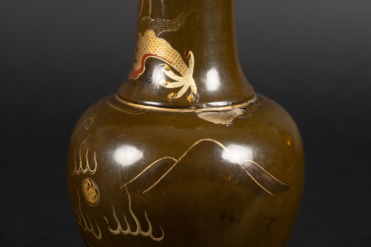 Vase à Dragon, Laque, Chine, Dynastie Qing, XIXe Siècle.  -photo-7
