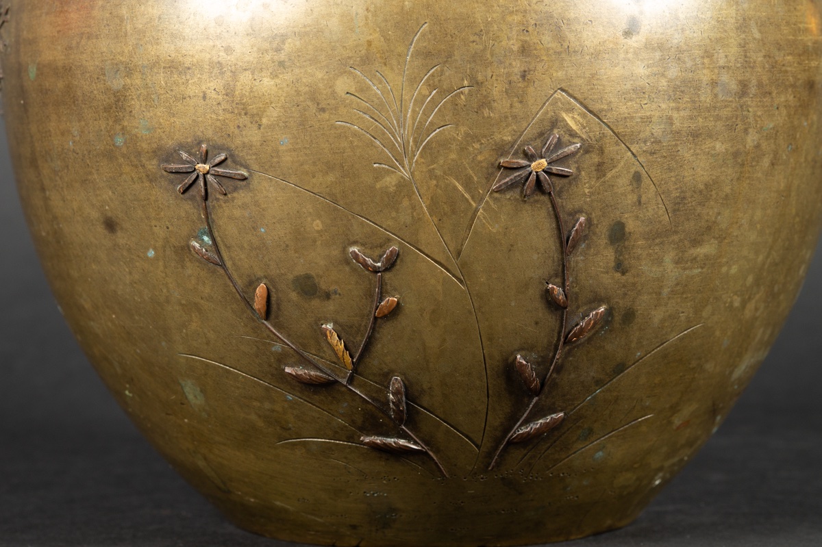 Cache Pot, Bronze - Copper - Gold, Japan, Meiji Era (1868-1912).   -photo-6