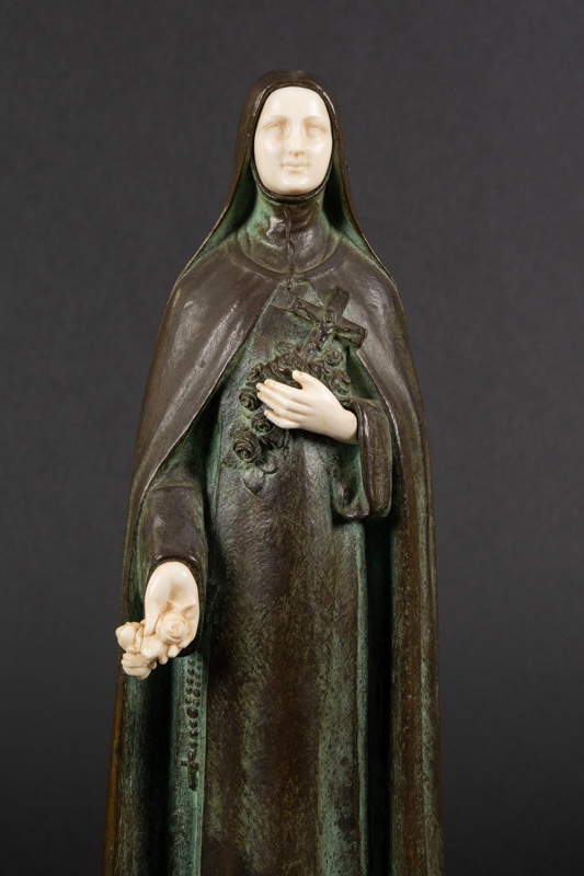 Sainte Thérèse De Lisieux, Joe Descomps (1869-1950), Bronze, France, Art Déco, Années 1920/30. -photo-1