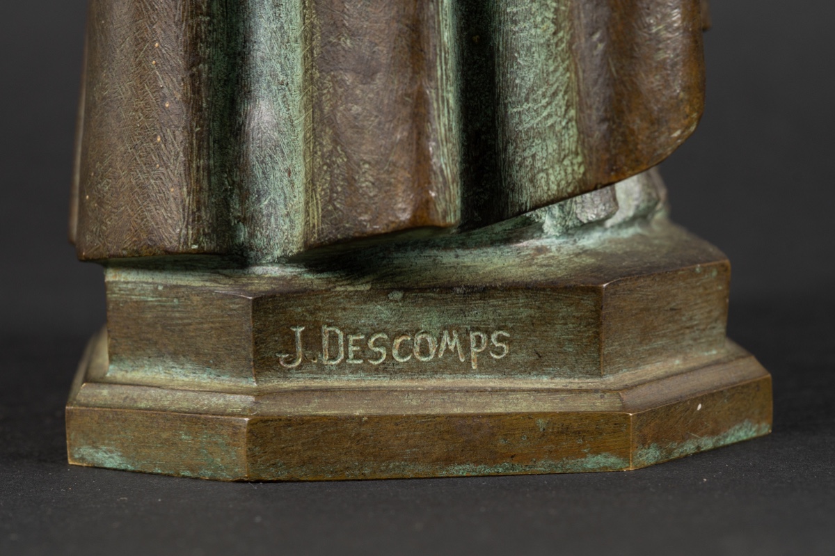 Sainte Thérèse De Lisieux, Joe Descomps (1869-1950), Bronze, France, Art Déco, Années 1920/30. -photo-7