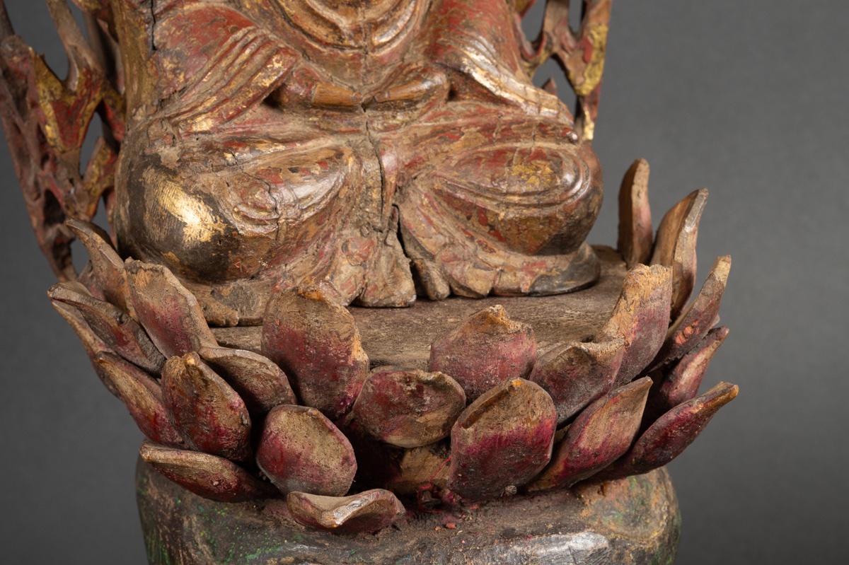 Bodhisattva With Base, China, Qing Dynasty, 19th Century.  -photo-6