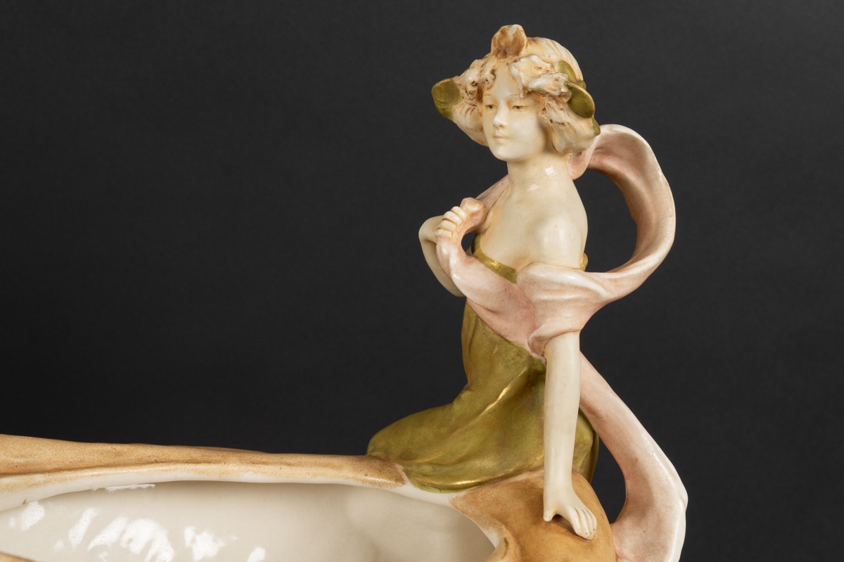 Coupe Avec Nymphes, Royal Dux, Art Nouveau, Bohême, Vers 1900.  -photo-2