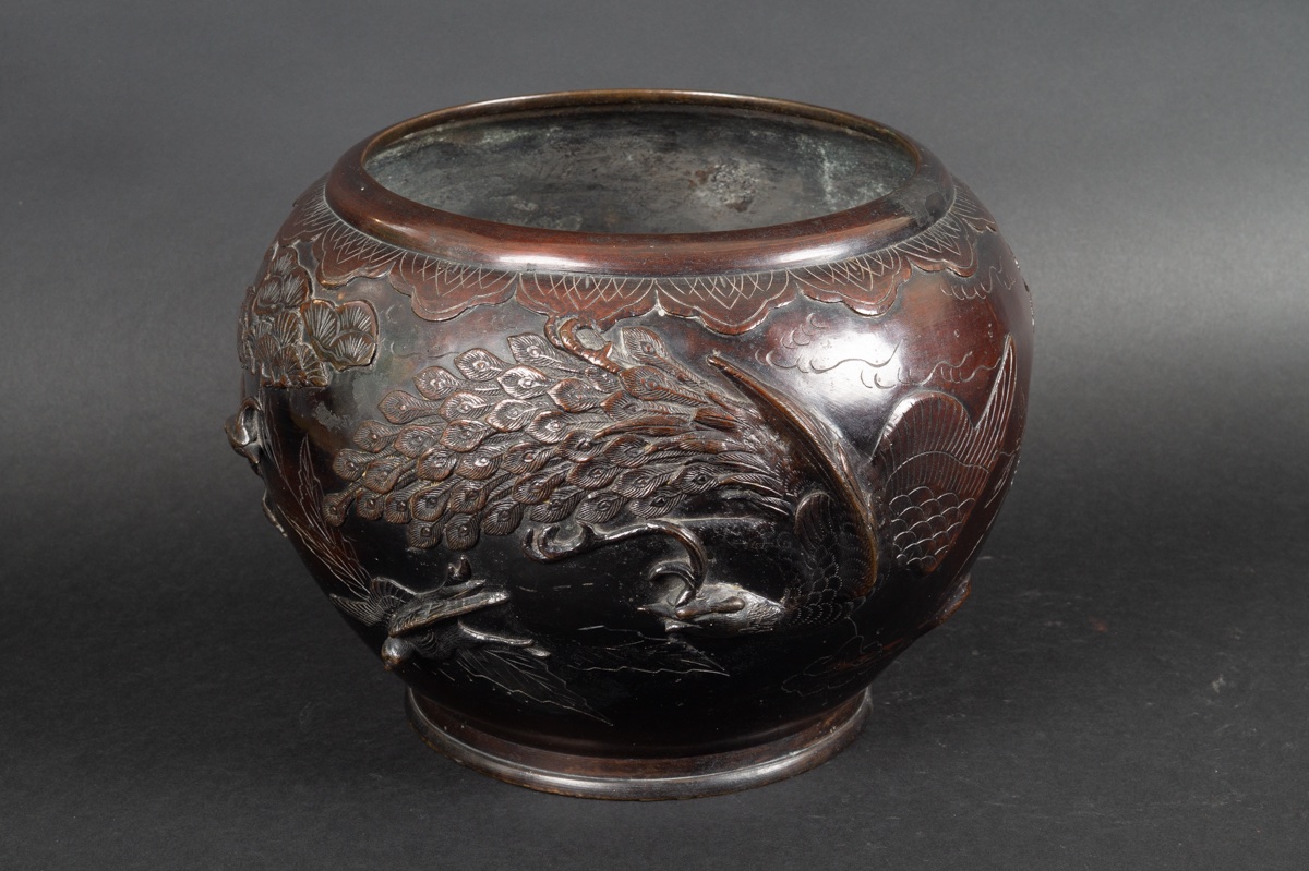 Large Cachepot, Bronze, Japan, Meiji Era (1868-1912). -photo-4