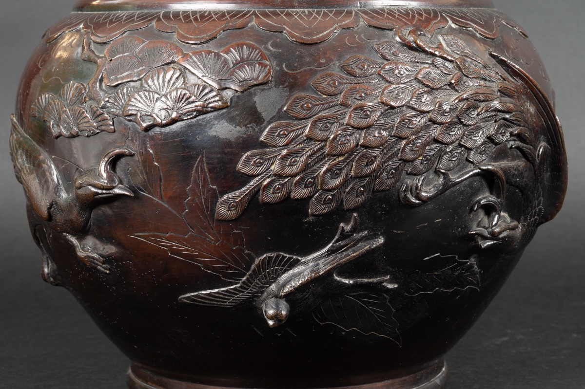 Large Cachepot, Bronze, Japan, Meiji Era (1868-1912). -photo-2
