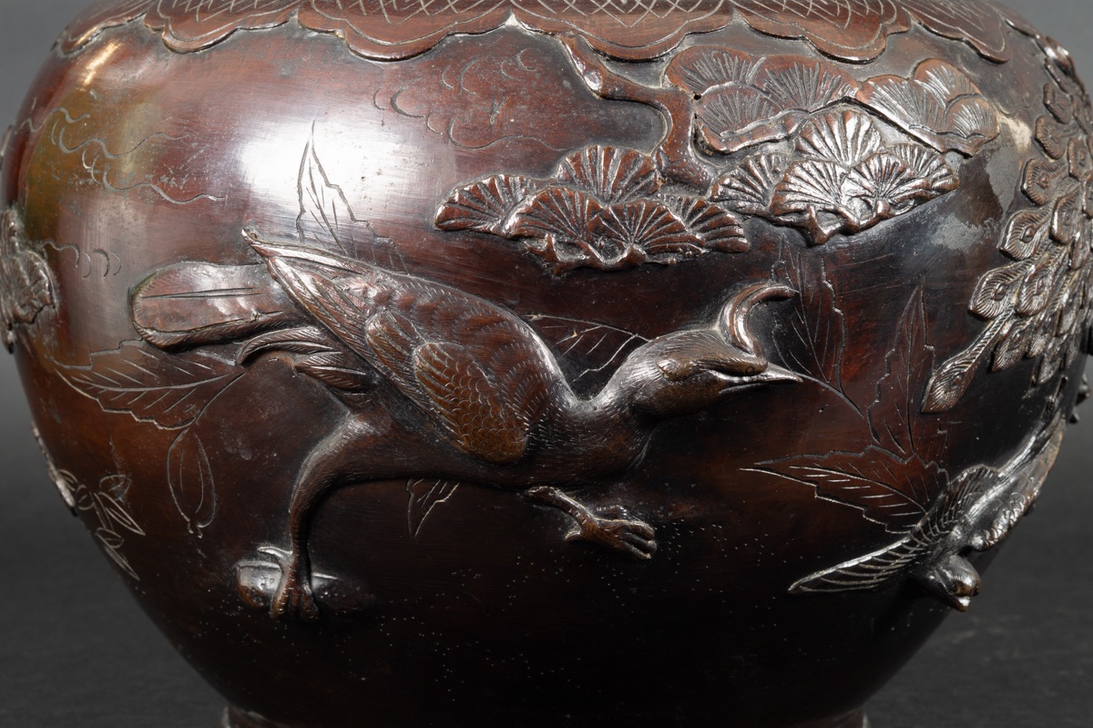 Large Cachepot, Bronze, Japan, Meiji Era (1868-1912). -photo-3