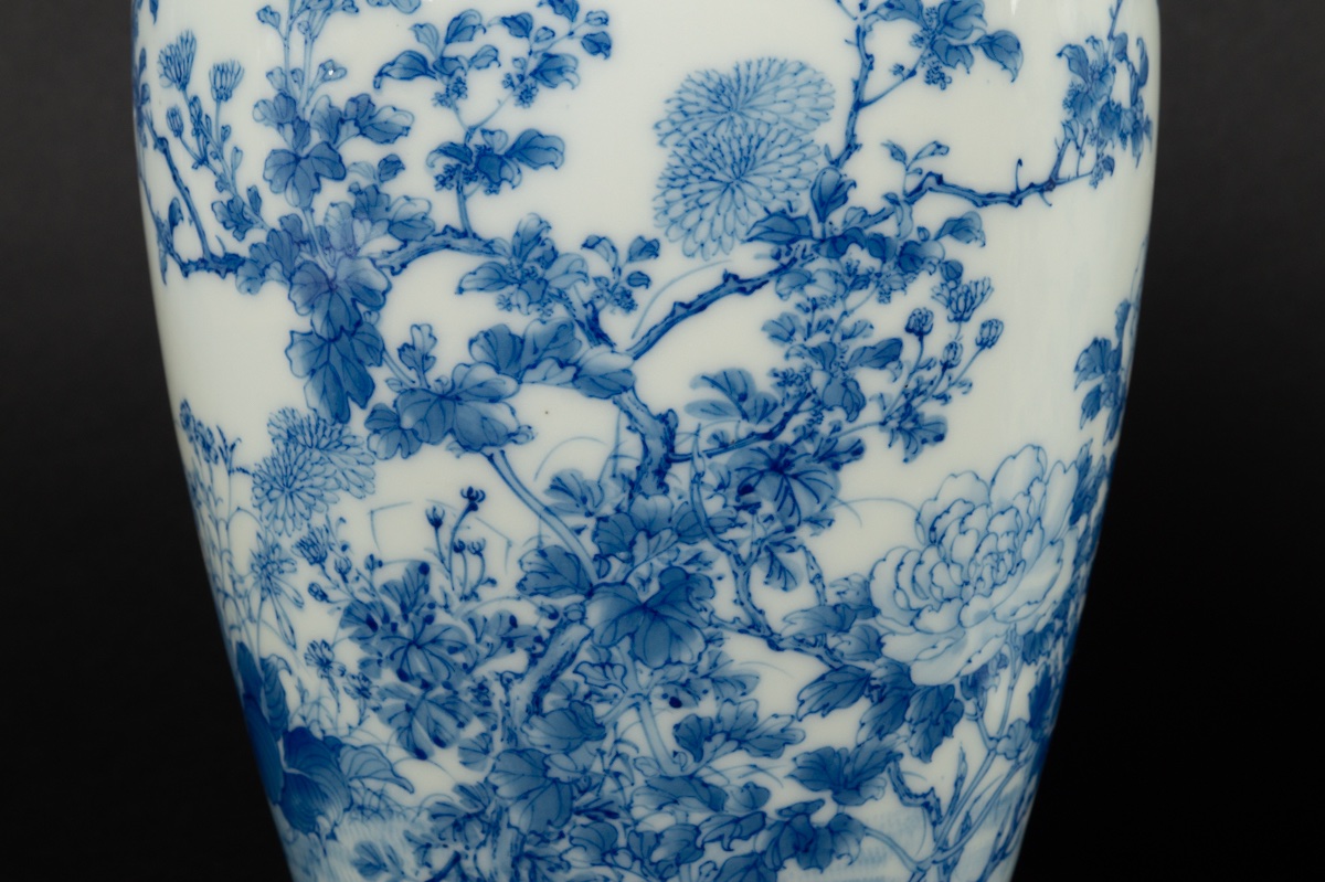Paire De Vases Kachō-ga, Seto, Japon, ère Meiji (1868-1912). -photo-2