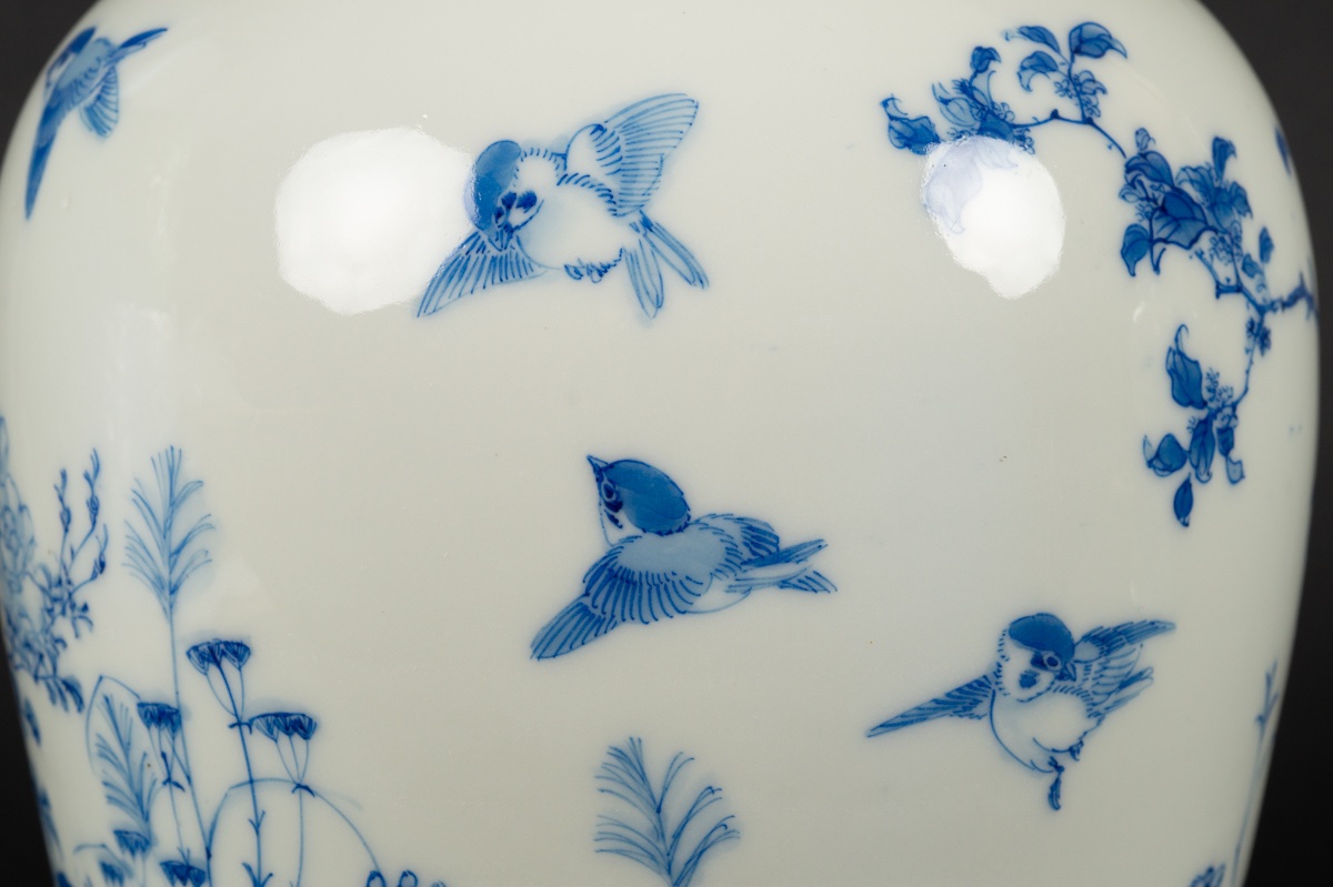 Paire De Vases Kachō-ga, Seto, Japon, ère Meiji (1868-1912). -photo-7