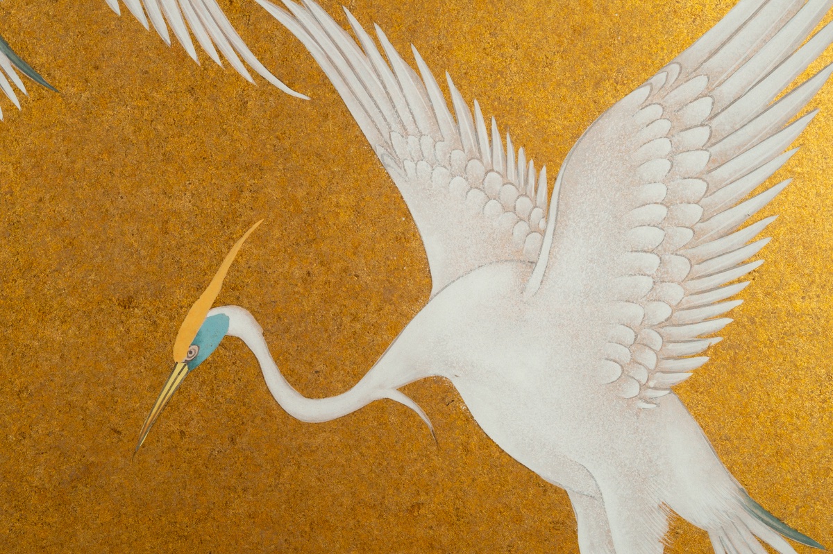 Pair Of Crane Paintings, Japan, Showa Period (1926-1989).  -photo-2