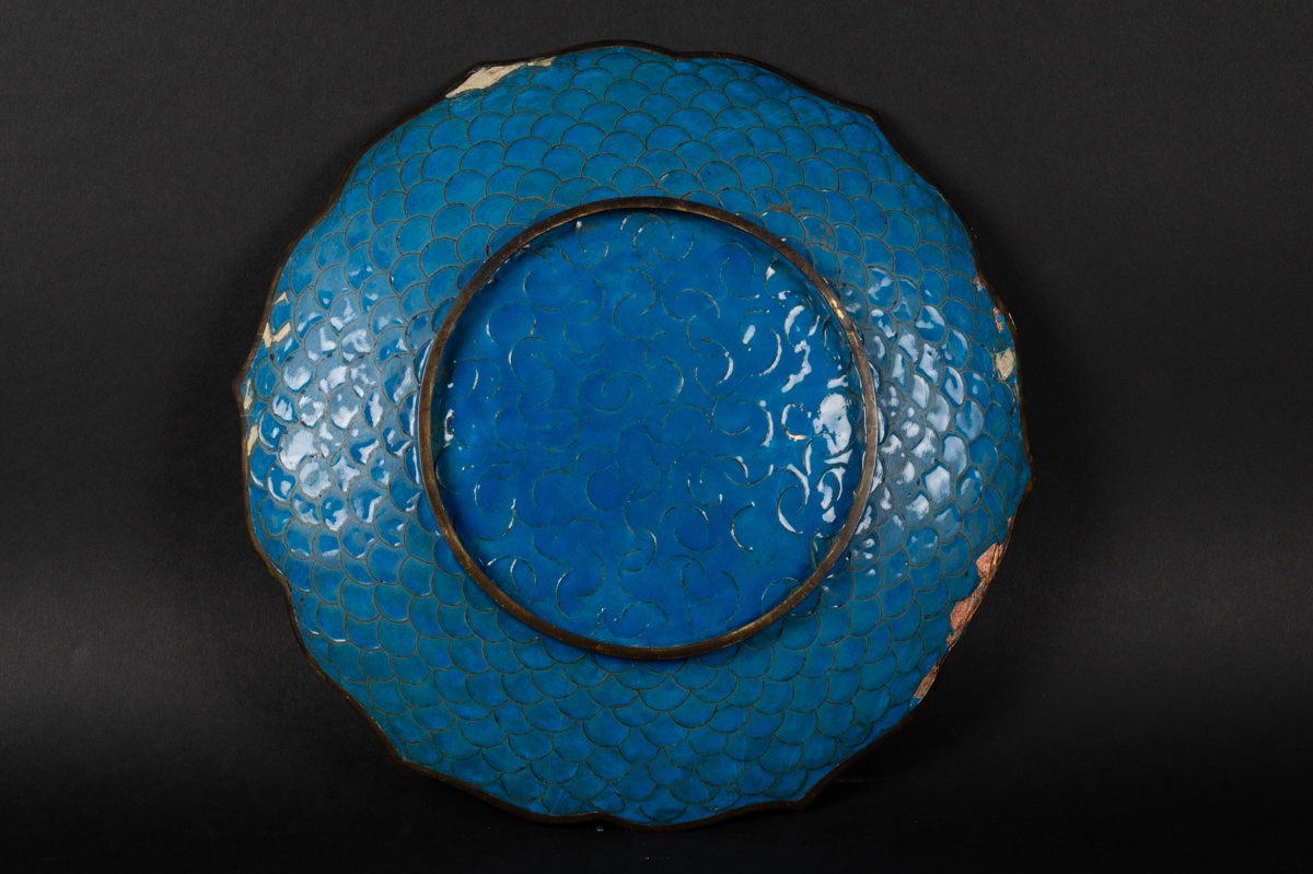 Plat avec dragons, cloisonné, Japon, ère Meiji (1868-1912).-photo-7