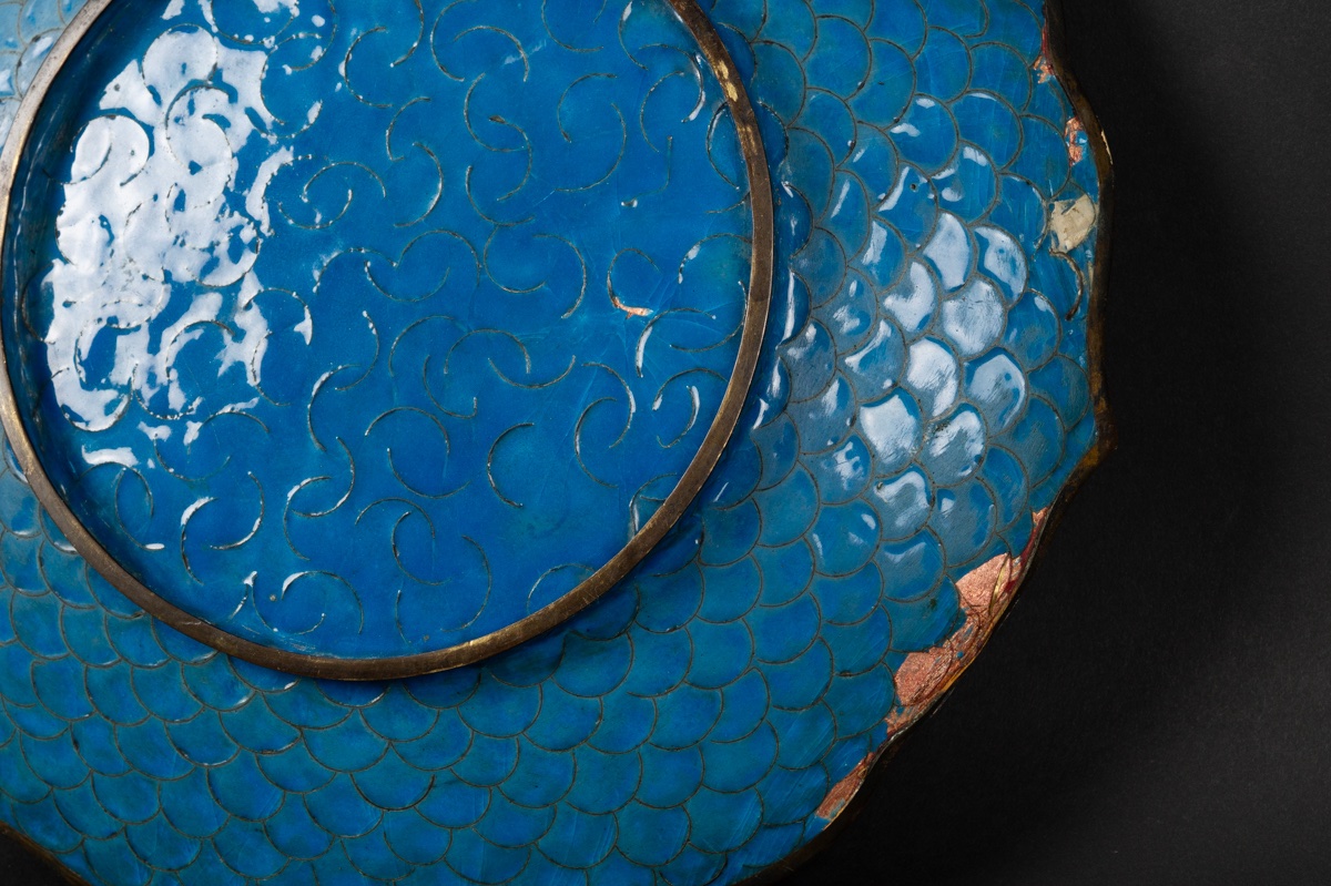 Plat avec dragons, cloisonné, Japon, ère Meiji (1868-1912).-photo-8