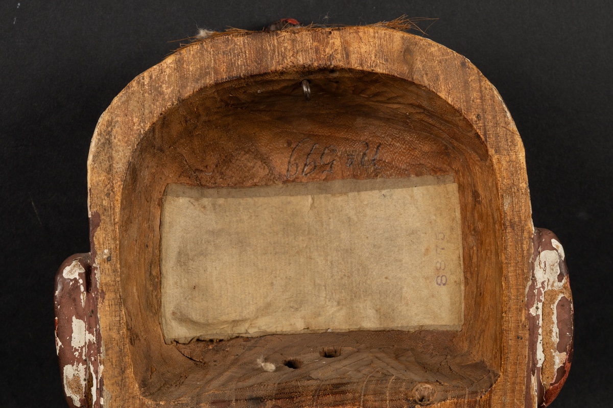 Masque de théâtre Nō, signé, Japon, XIXe siècle. -photo-6