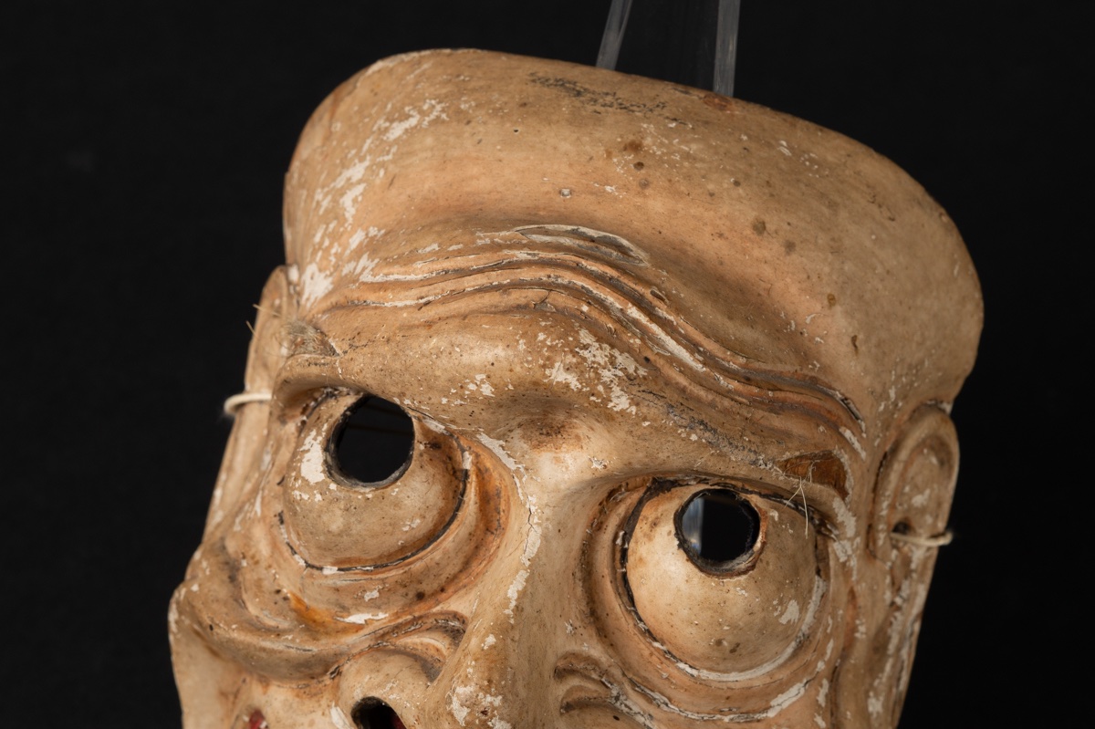 Masque de théâtre Nō, Japon, XIXe siècle. -photo-2
