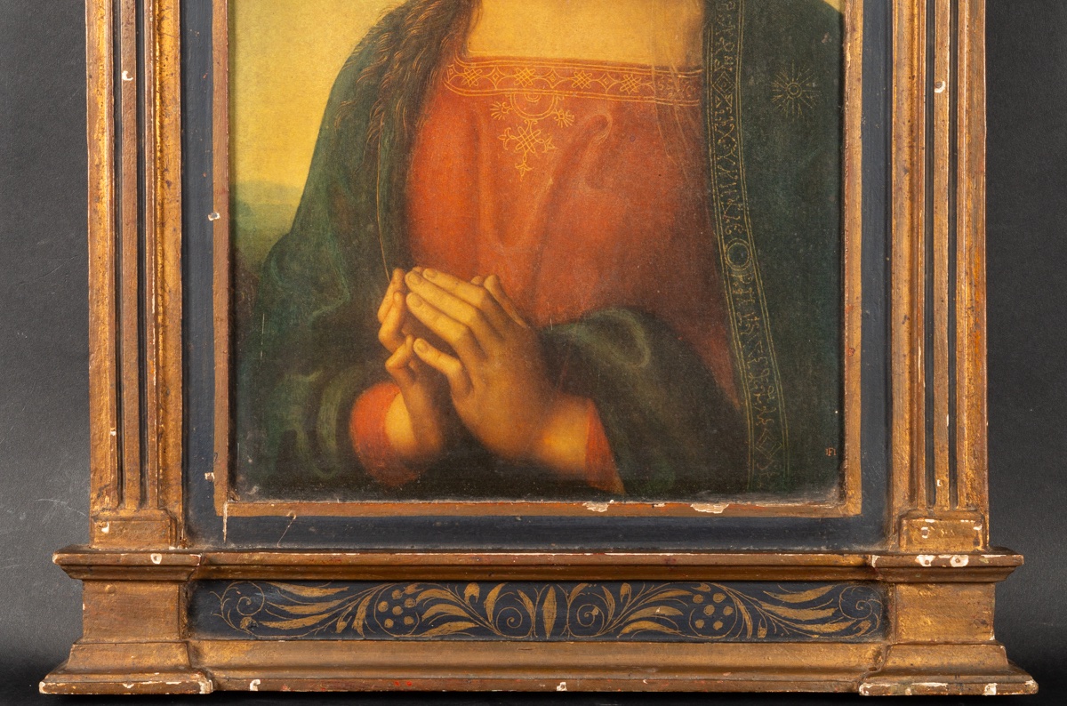 Vierge dans un cadre néo-Renaissance, chromolithographie, fin du 19e siècle. -photo-1