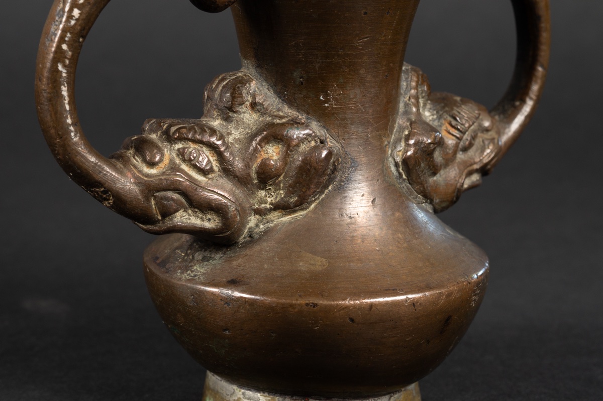 Vase à anses, bronze, Chine, dynastie Ming (1368-1644). -photo-5