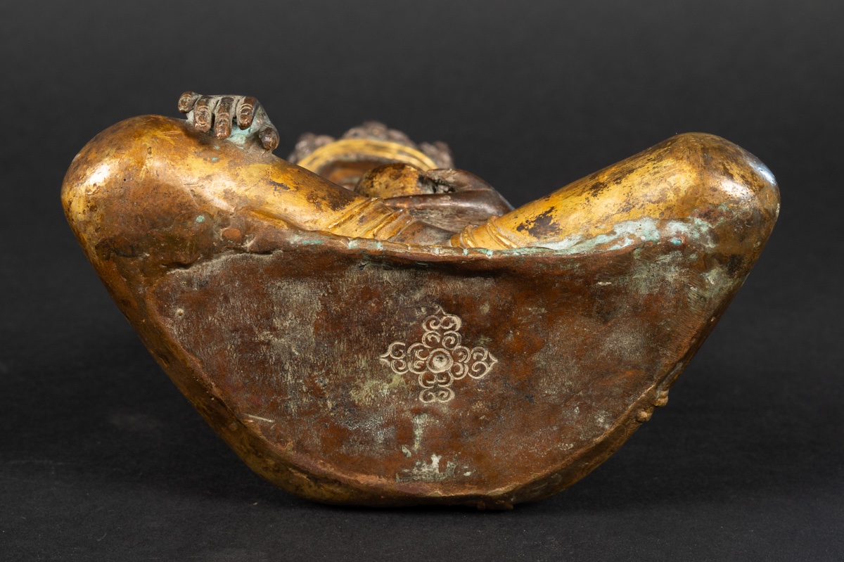 Bouddha couronné, bronze doré, Népal, XIXe siècle. -photo-7