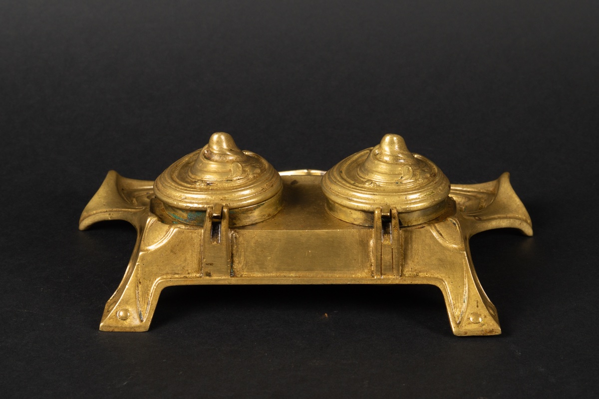 Encrier en bronze, Art nouveau, vers 1900. -photo-4