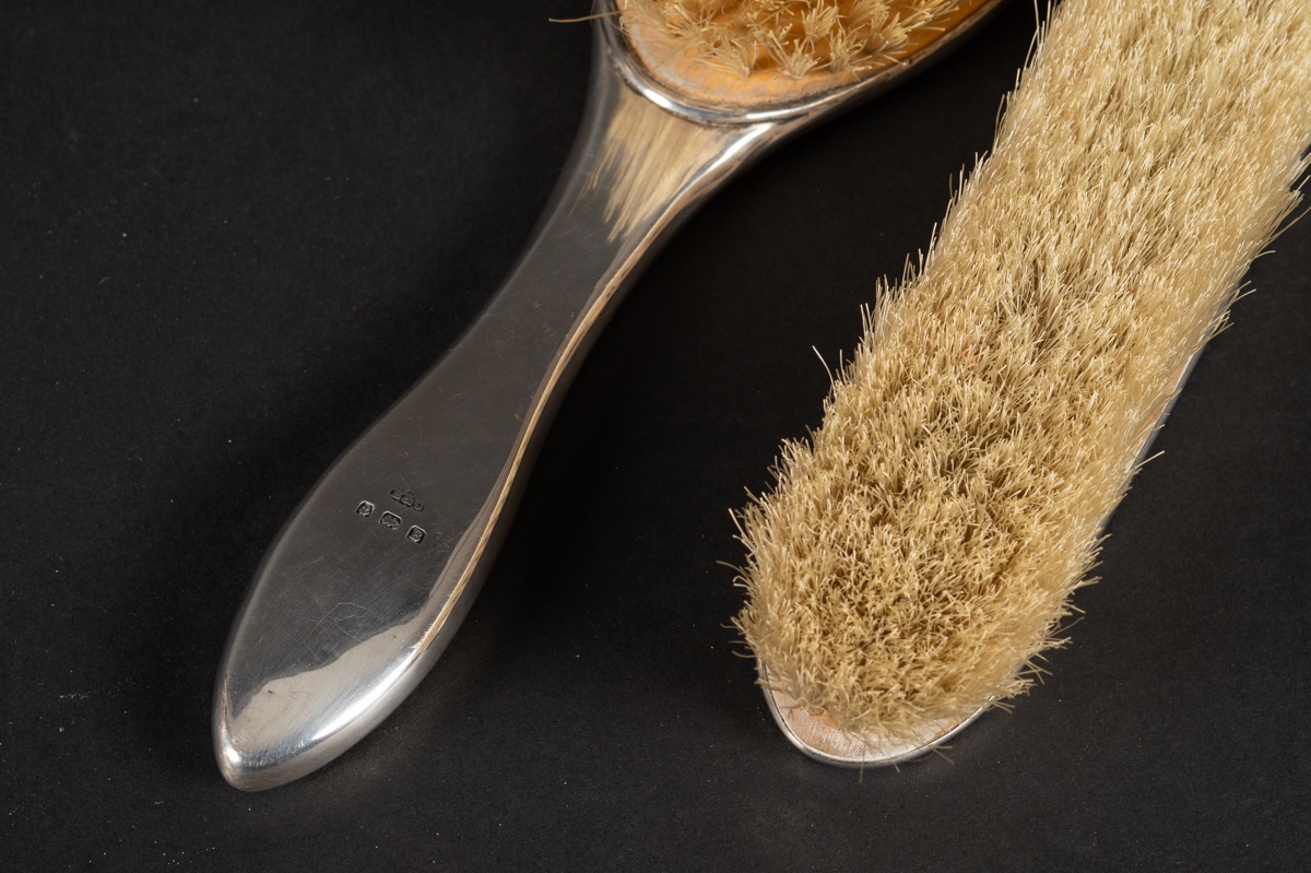 Paire de brosses, argent, Broadway & Co, 1926 Angleterre, Birmingham. -photo-4