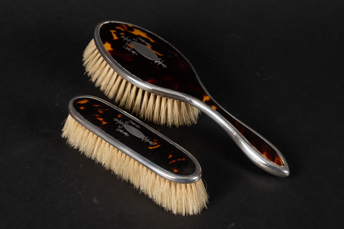 Paire de brosses, argent, Broadway & Co, 1926 Angleterre, Birmingham. 