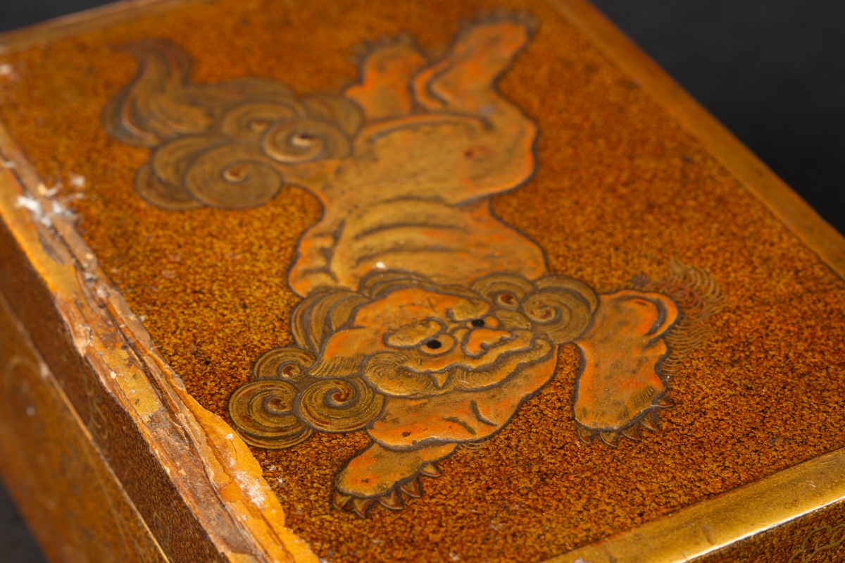 Boîte à lion Shishi, maki-e laque, Japon, ère Edo, 18e-19e siècle. -photo-4