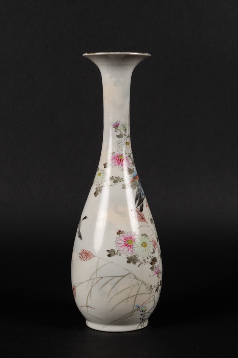 Vase With Kingfisher, Kutani, Japan, Meiji Period (1868-1912). -photo-2
