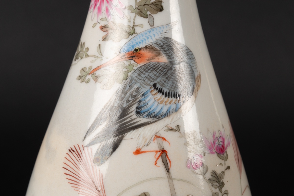 Vase With Kingfisher, Kutani, Japan, Meiji Period (1868-1912). -photo-4