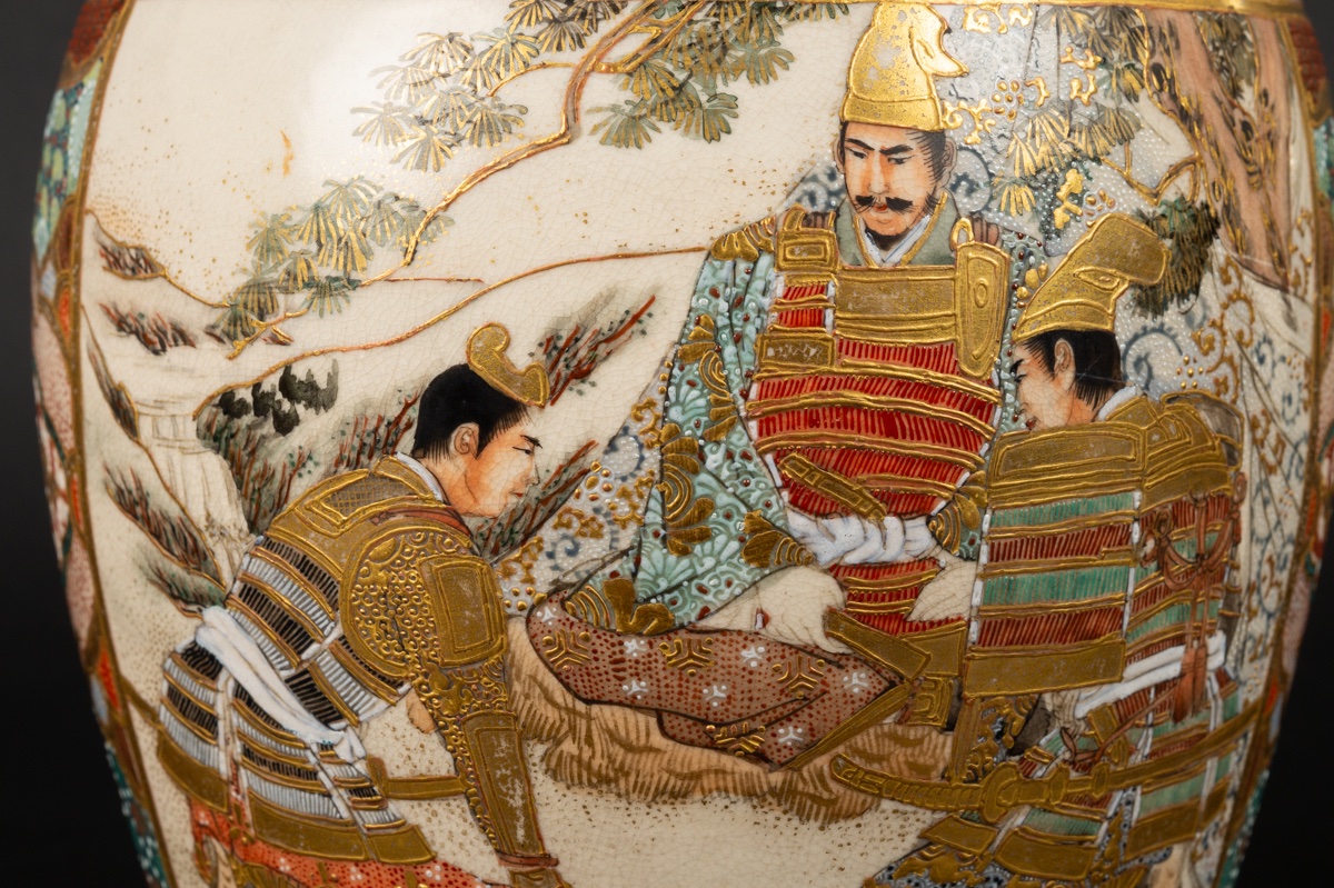 Vase avec des samouraïs, Satsuma, Japon, époque Meiji (1868-1912). -photo-3