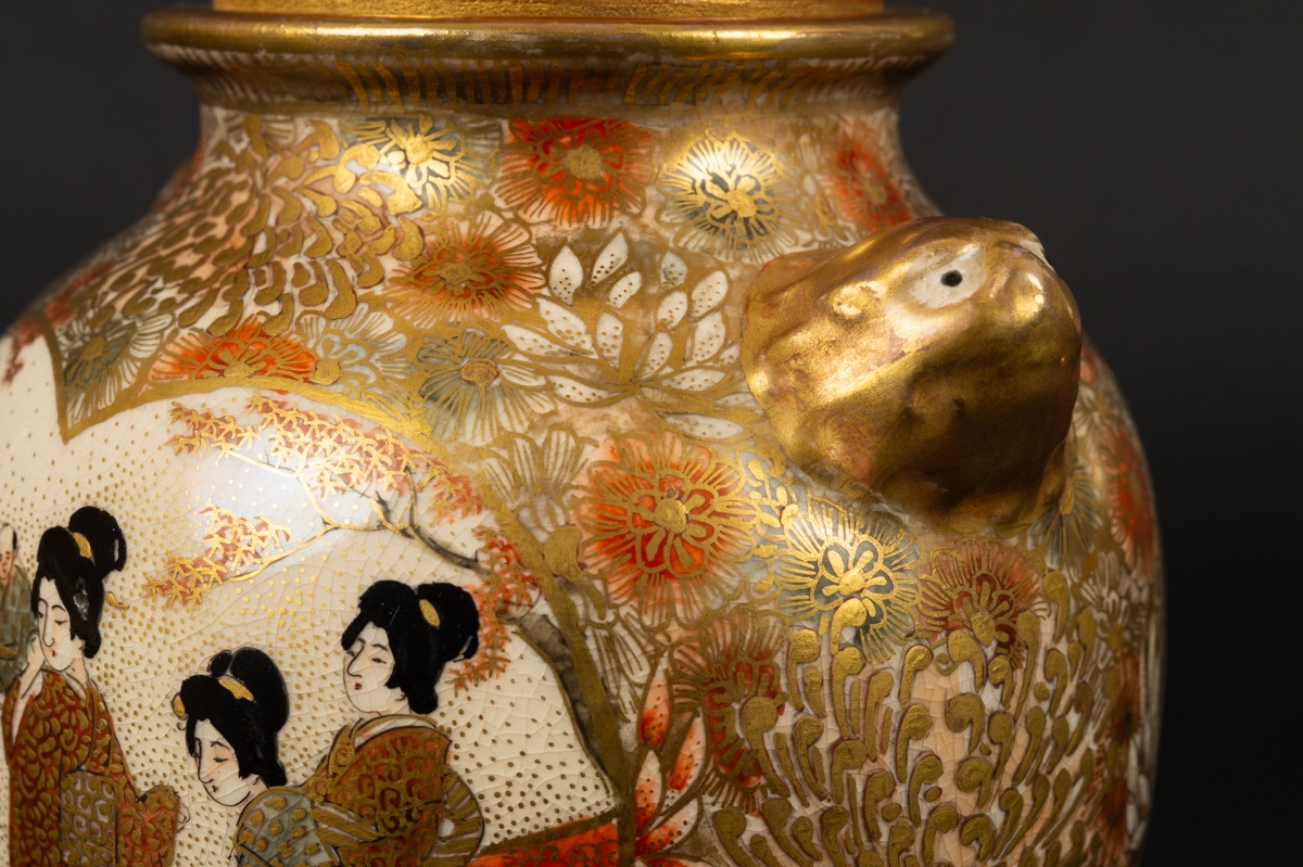 Incense Burner With Figures, Signed, Satsuma, Japan, Meiji Period (1868-1912). -photo-4