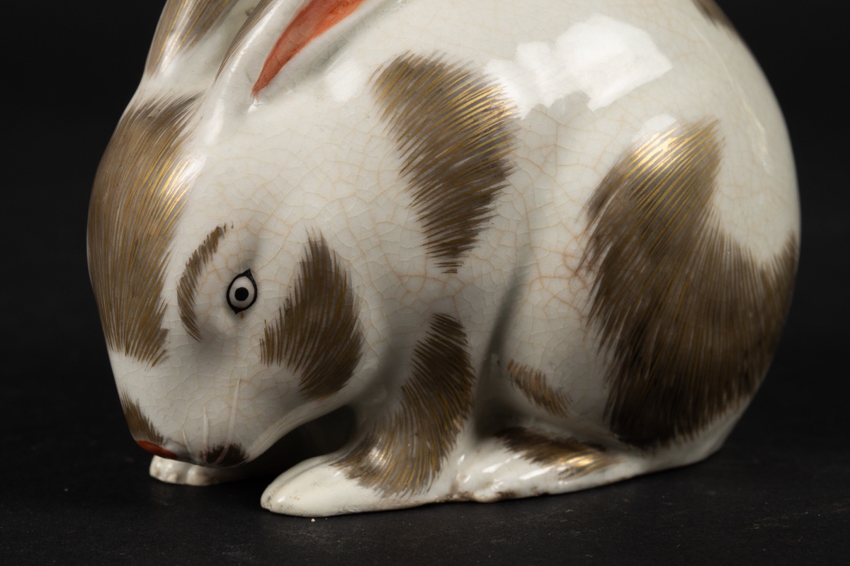 Okimono - lièvre/lapin, Kutani, Japon, ère Meiji (1868-1912).  -photo-5