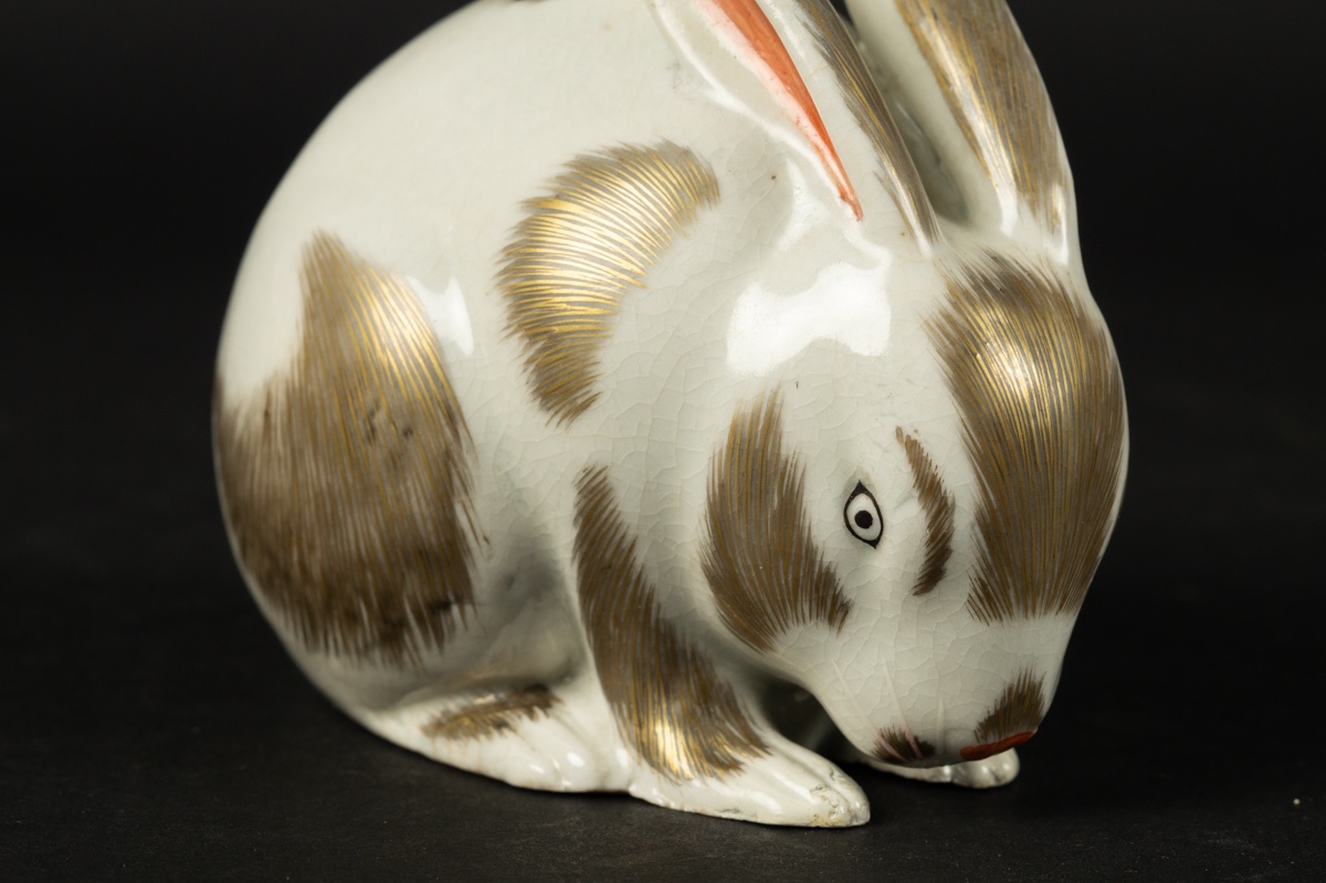 Okimono - lièvre/lapin, Kutani, Japon, ère Meiji (1868-1912).  -photo-6