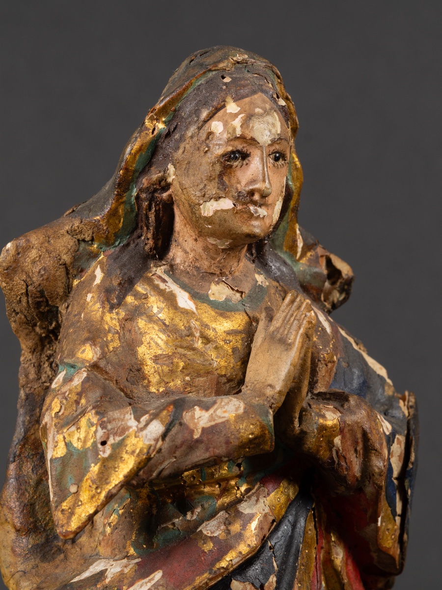 Immaculate Virgin Mary, Polychrome Wood, South America, 18th Century -photo-5