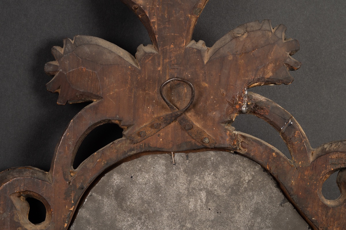 Paire de miroirs, bois peint et argenté, Italie, XVIIIe siècle. -photo-8