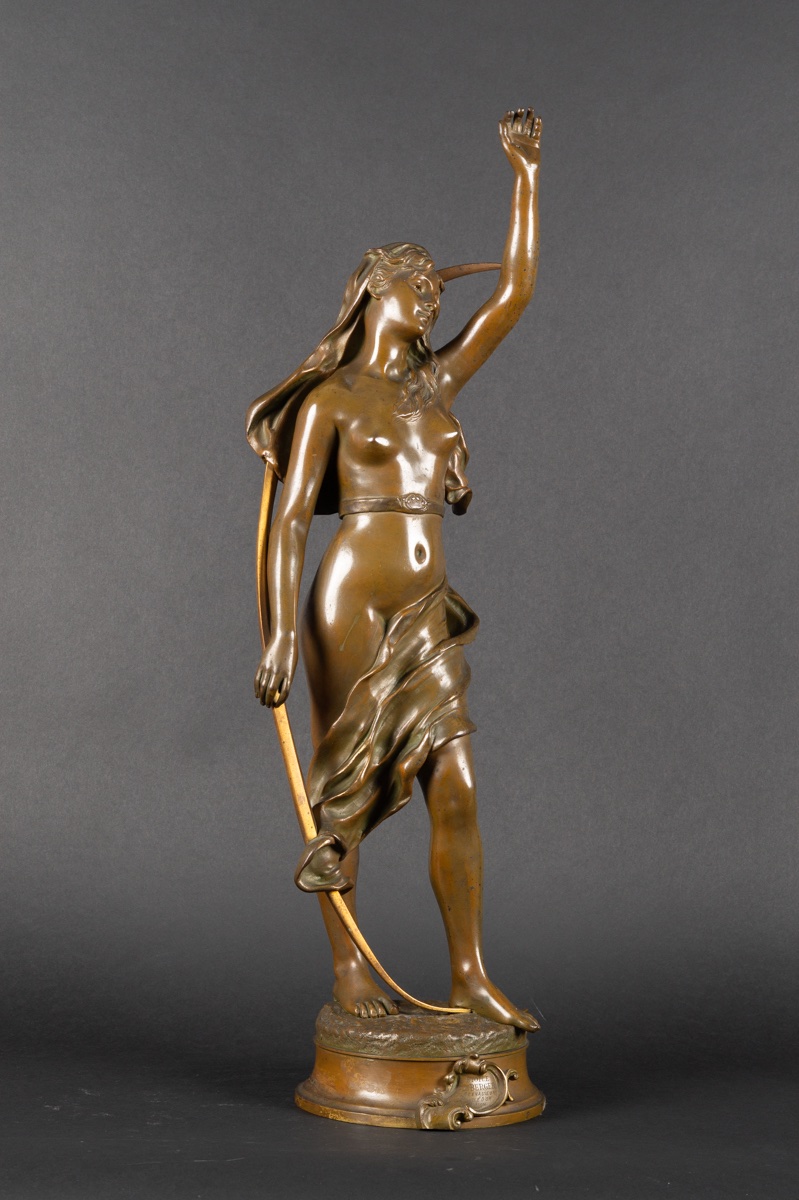 Shepherd's Star, Henri Louis Levasseur (1853-1934), Bronze, France, 19th Century -photo-2