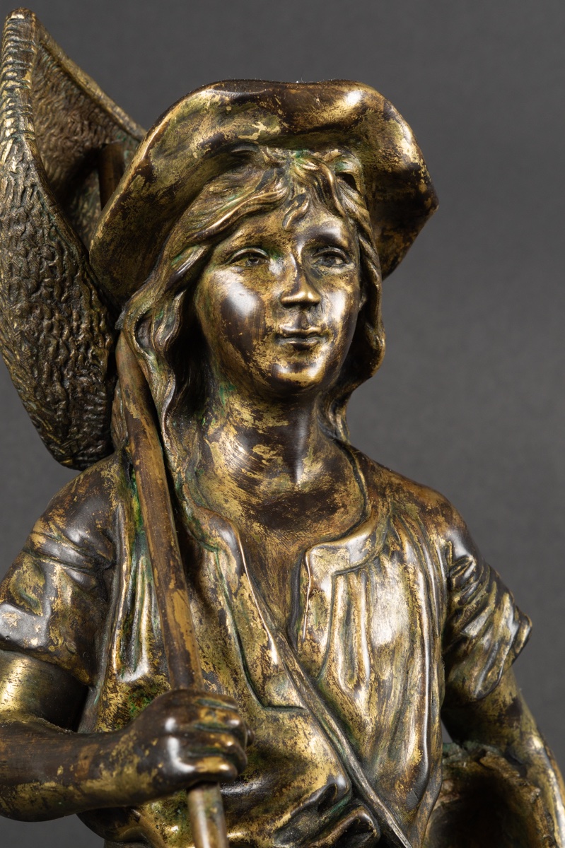 Pêcheuse de crevettes, Jean-François Garnier (1853-1910), bronze, France, fin du XIXe siècle. -photo-4