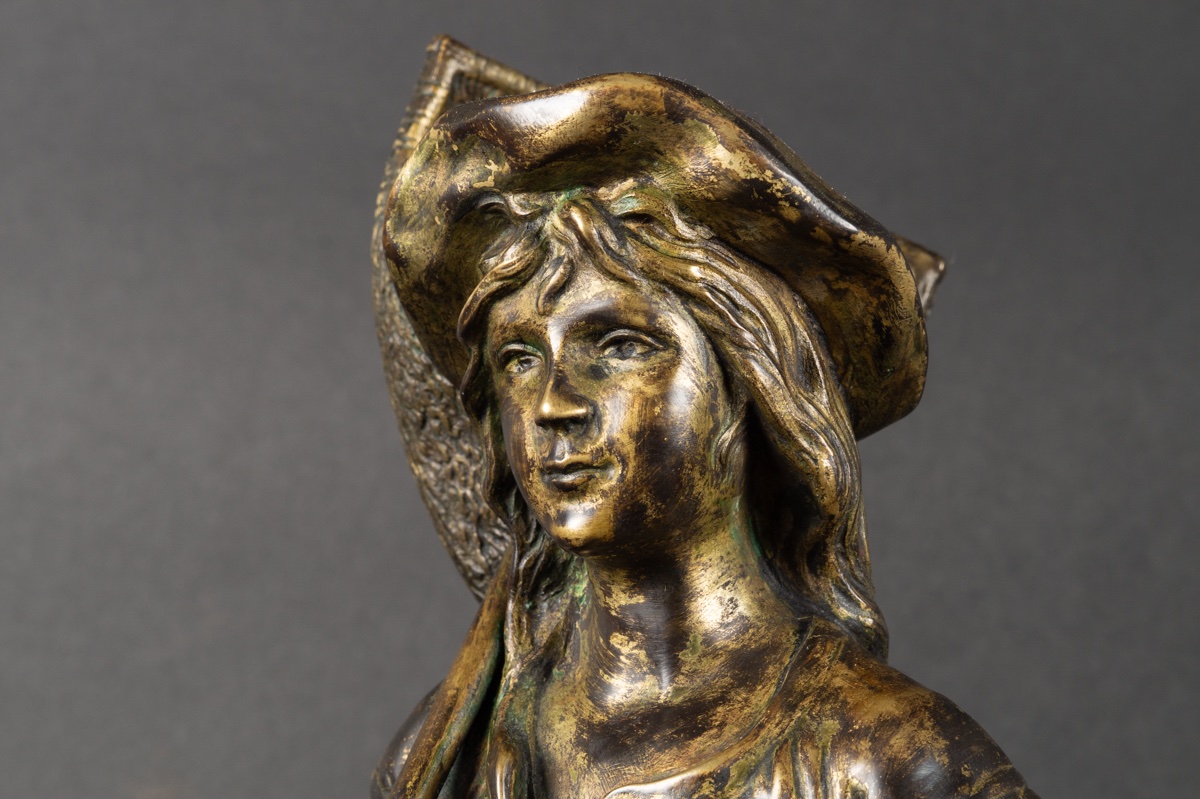 Pêcheuse de crevettes, Jean-François Garnier (1853-1910), bronze, France, fin du XIXe siècle. -photo-5