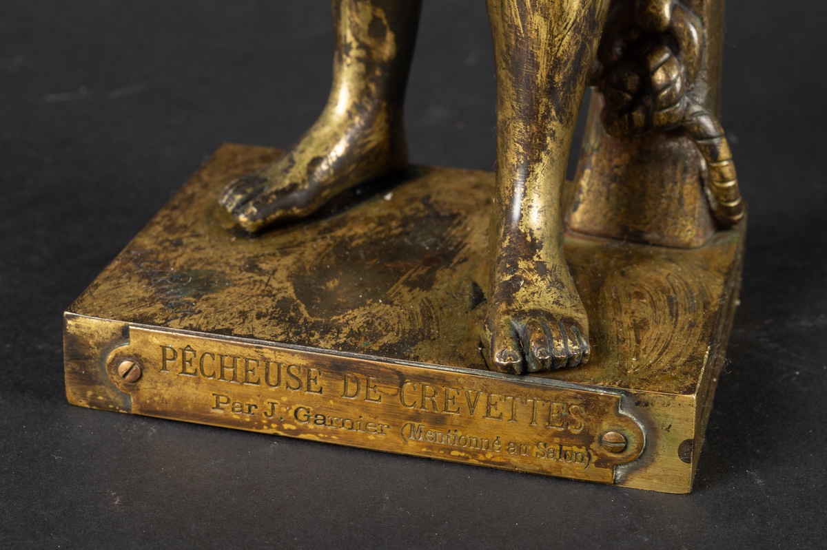Pêcheuse de crevettes, Jean-François Garnier (1853-1910), bronze, France, fin du XIXe siècle. -photo-7