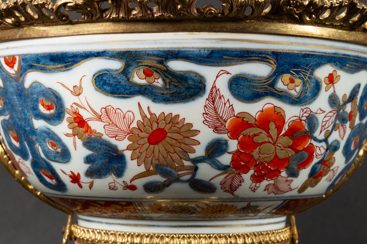 Coupe avec monture en bronze doré, Imari, Kangxi (1661-1722), Chine. -photo-3