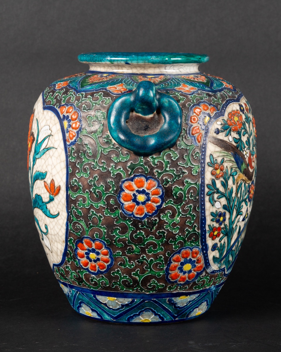 Iznik Style Vase, Signed, Japan, Meiji Period (1868-1912).  -photo-2